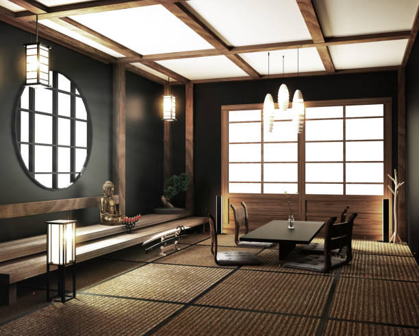 istock Japanese room, Kyoto zen style. 3D rendering 1141261897