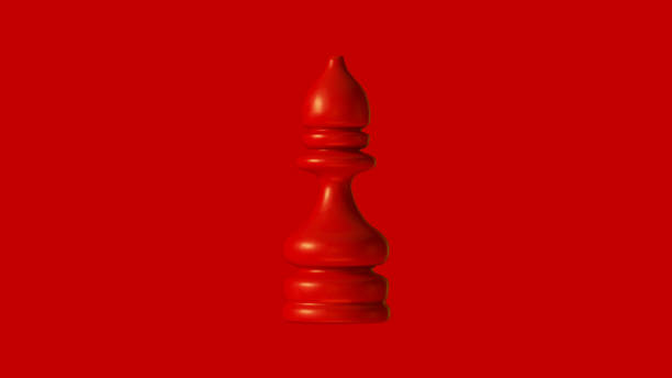 Red Chess Bishop Piece 3d illustration 3d rendering