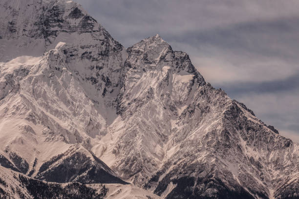 istock Winter landscape, top of mountains 1141262313