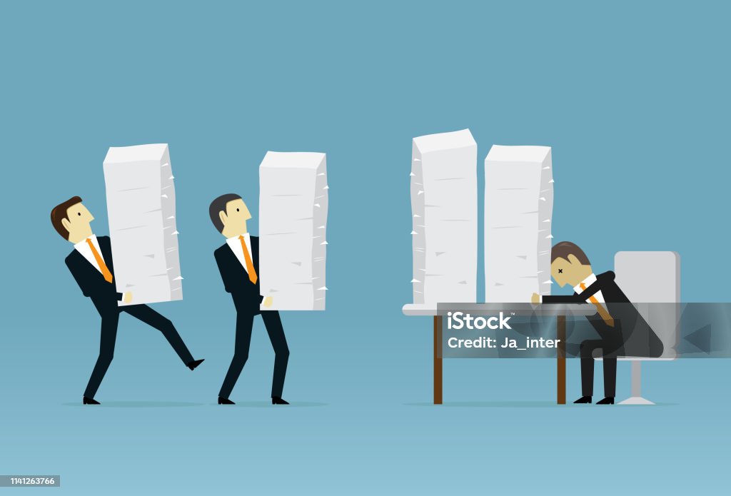 Manager Over Load Work Overload Stock Illustration - Download Image Now - Adult, Anxiety ...