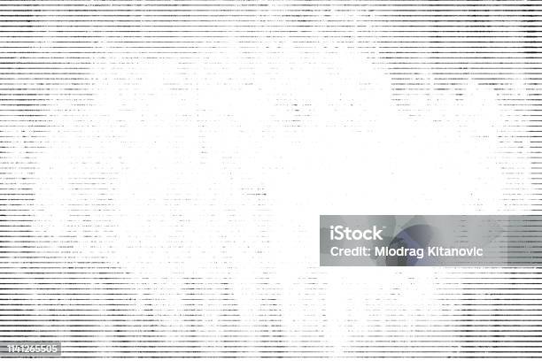Halftone Monochrome Grunge Horizontal Lines Texture Stock Photo - Download Image Now