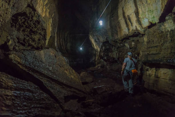 istock Lava tunnel on Santa Cruz, Galapagos 1141265884