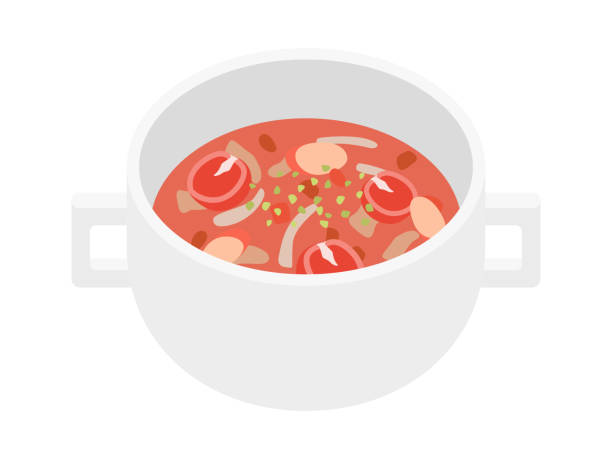 ilustraciones, imágenes clip art, dibujos animados e iconos de stock de sopa - minestrone
