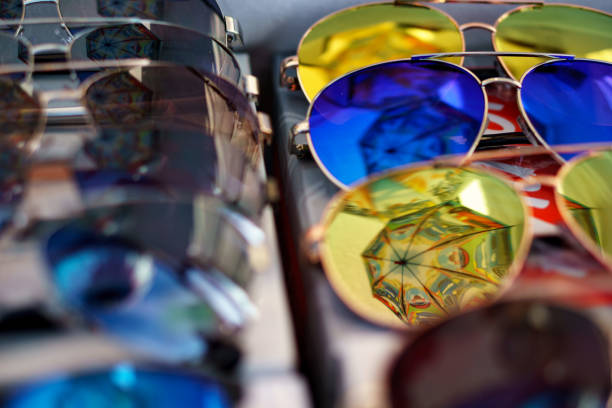 Eye glasses collection in the street shop.