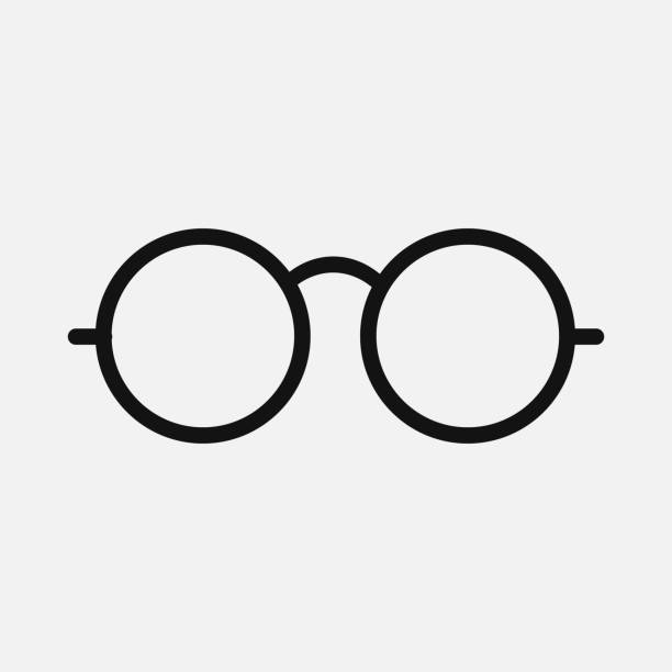 ilustrações de stock, clip art, desenhos animados e ícones de glasses icon isolated on white background. vector illustration. - eyesight optical instrument glasses retro revival