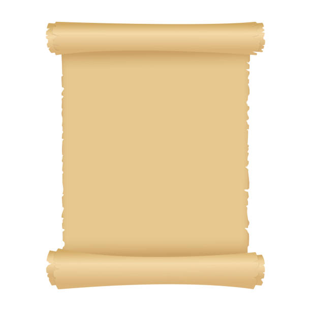 istock Vintage vector illustration style of parchment or old paper scroll. Antique magic scroll with copy space. 1141275718