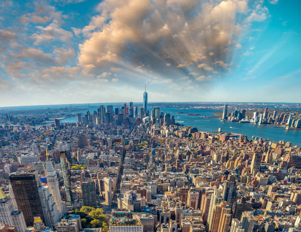 istock Sunset view of New York Skyline 1141280463