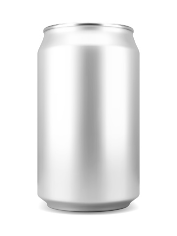 Realistic aluminum soft drink or beer can