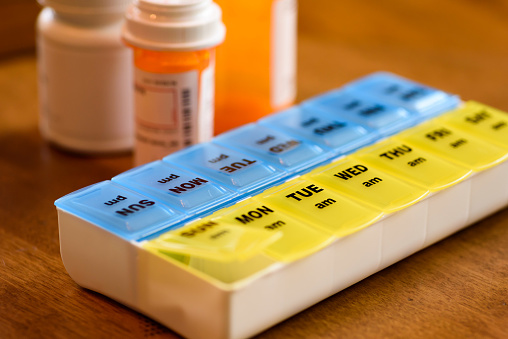 Pill holder and prescription bottles - medication management