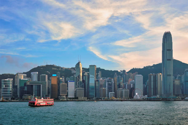 istock Junk boat in Hong Kong Victoria Harbour 1141289037