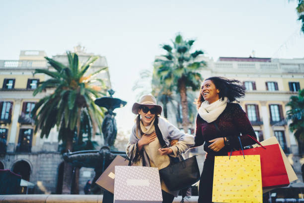 istock Women shopping in Barcelona 1141292255