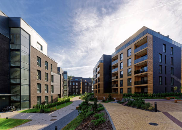 istock Modern european complex of apartment buildings 1141294726