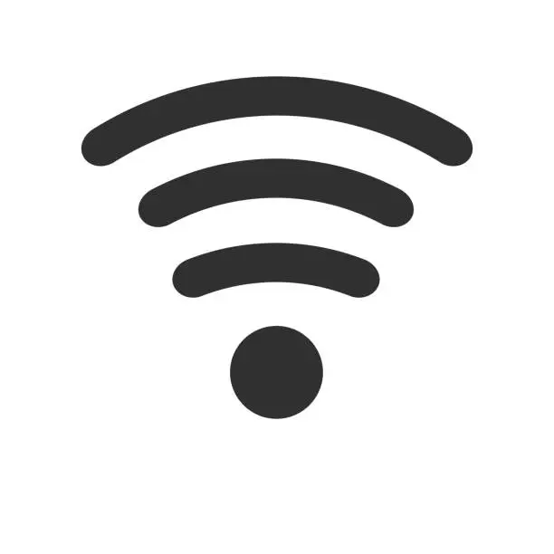 Vector illustration of Wifi icon isolated on white background. Vector illustration.