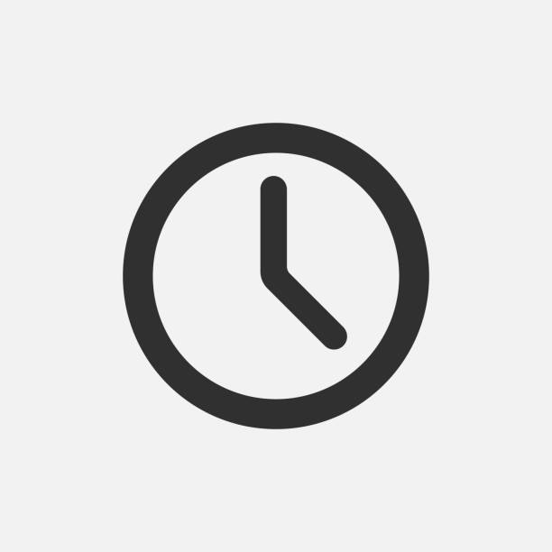 ikona zegara izolowana na białym tle. ilustracja wektorowa. - alarm clock stock illustrations