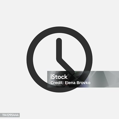 istock Clock icon isolated on white background. Vector illustration. 1141295444