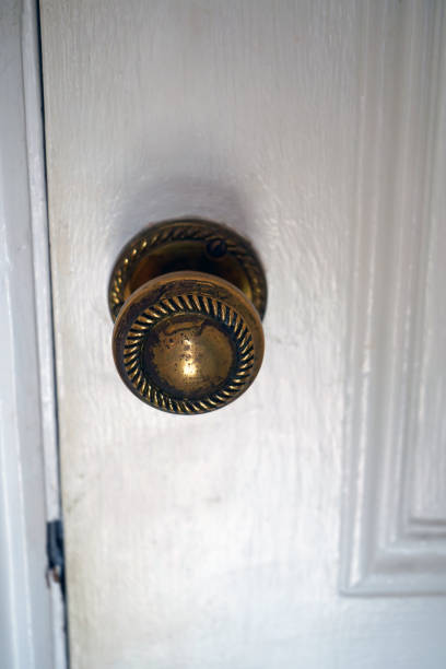 istock Old fashioned round brass doorknob 1141297426