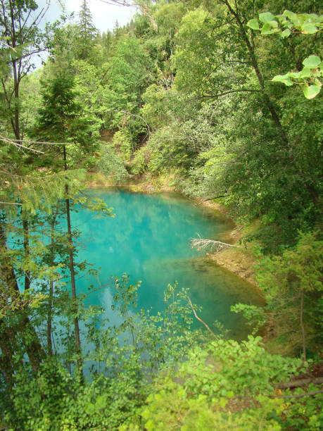 istock blue lake in Bashkortostan lush greenery around it. red key 1141299647