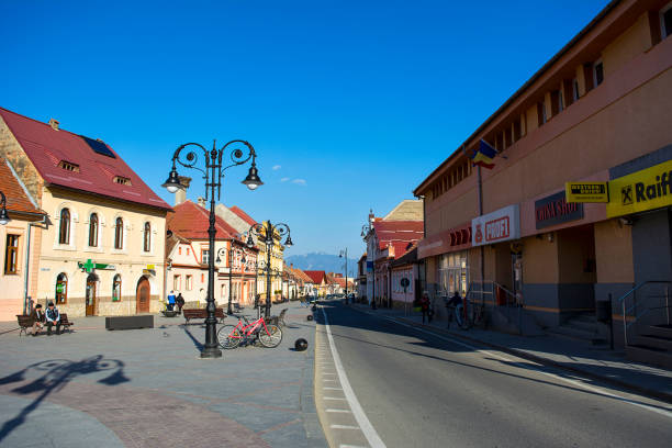 Zarnesti 24 March 2019-Zarnesti, Romania. The town f Zarnesti in Brasov county, Romania zarnesti stock pictures, royalty-free photos & images