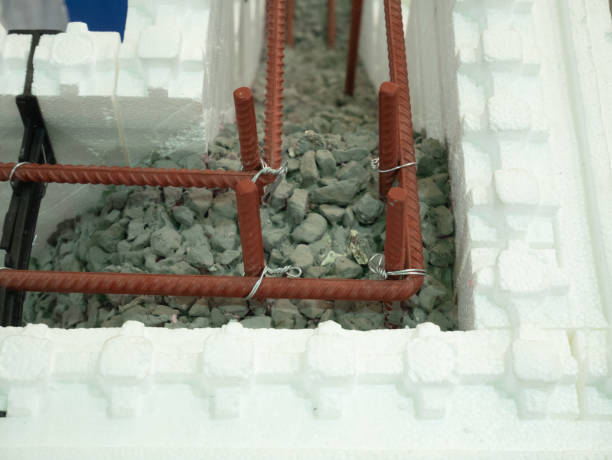 istock styrofoam wall cut with armored reinforced concrete filling 1141303802