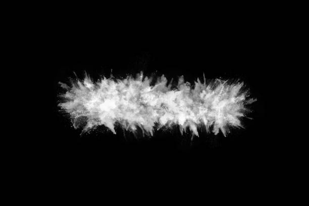 istock White powder explosion on black background. Colored cloud. Colorful dust explode. Paint Holi. 1141305359