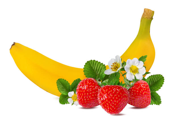 istock Bananas and strawberries isolated 1141306906