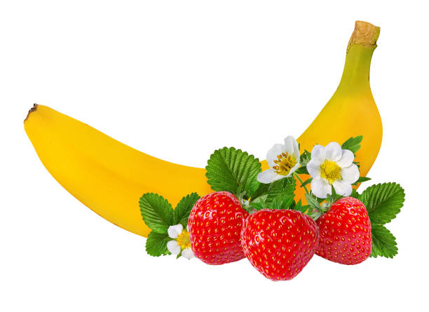 istock Bananas and strawberries isolated 1141306912