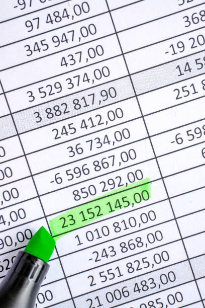 istock Green marker on paper background with circled totals. Toned. Vertical. 1141306919