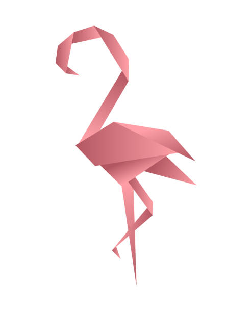 istock Flamingo origami low poly style. Polygonal mosaic vector illustration. Decorative origami paper flamingo 1141308020