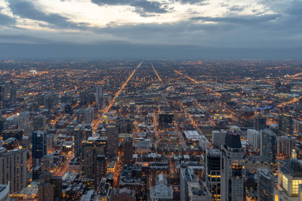 istock The Greater Chicago Land Area at Night 1141310951