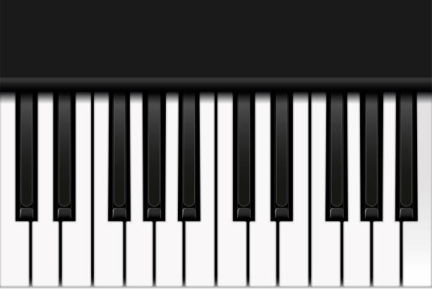 istock Top view of piano keyboard in realistic style. Two octaves. Vector illustration. 1141317778