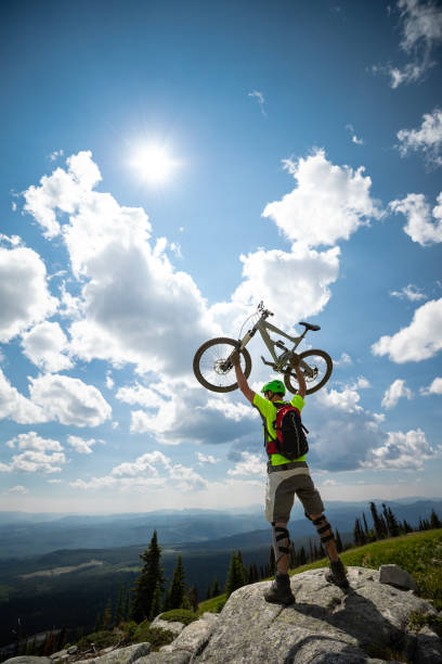 istock mountain biking at ski resort 1141319634