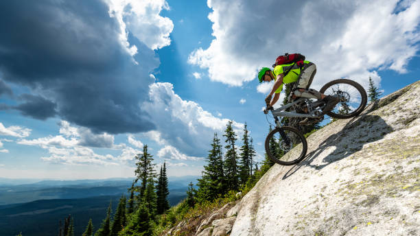 istock mountain biking at ski resort 1141319642