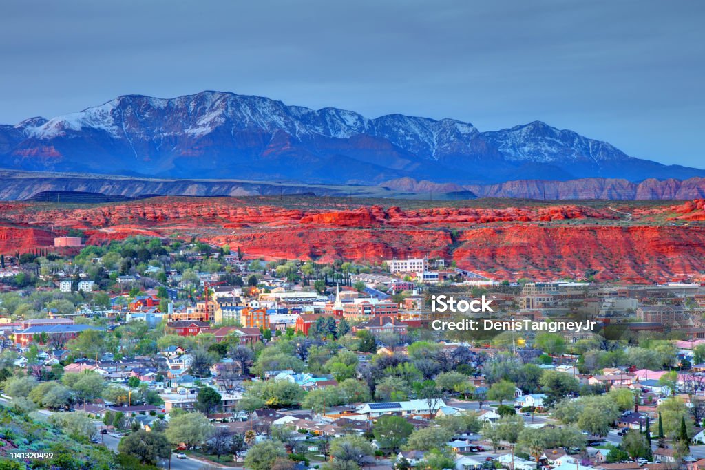 St George, Utah St. George is a city in and the county seat of Washington County, Utah, United States. Located in the southwestern part of the state on the Arizona border, near the tri-state junction of Utah, Arizona and Nevada St. George - Utah Stock Photo