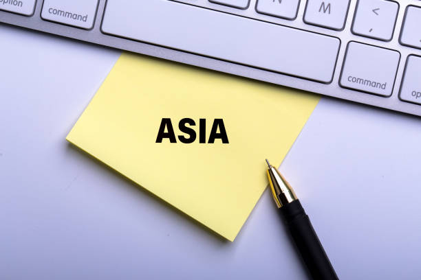 istock Asia on paper background; 1141323551