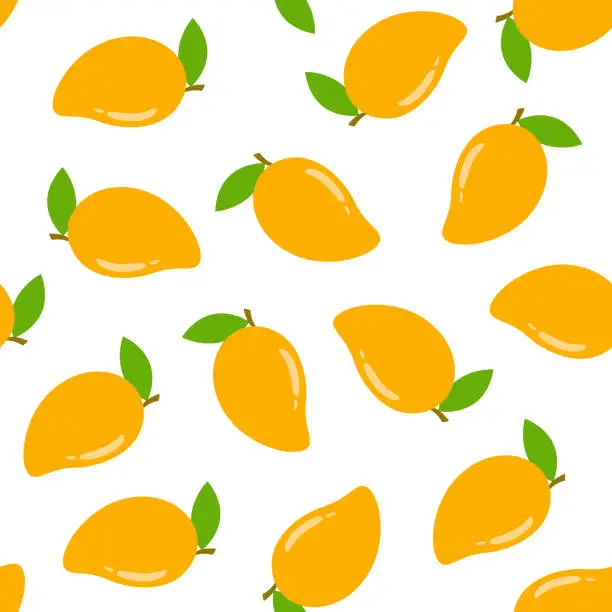 Vector illustration of Seamless pattern with mango