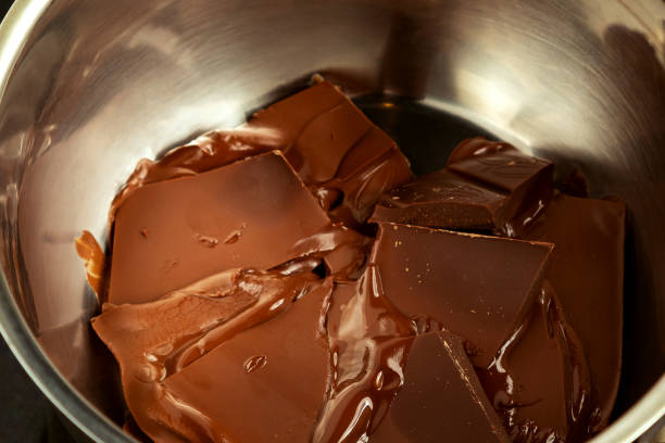 istock Melting dark chocolate in a saucepan on the stove 1141324416