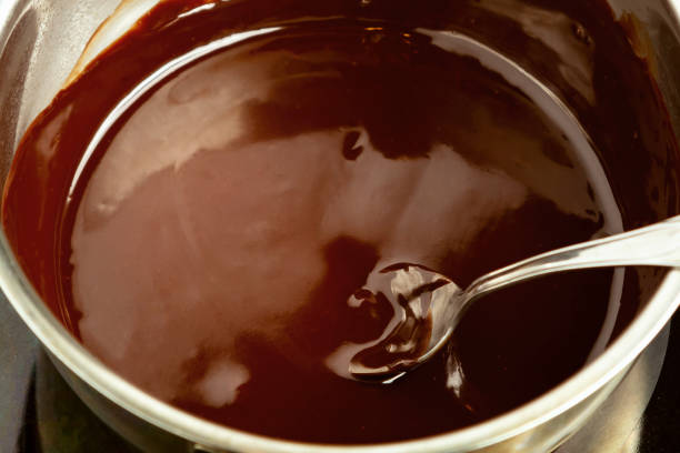 istock Melting dark chocolate in a saucepan on the stove 1141324417