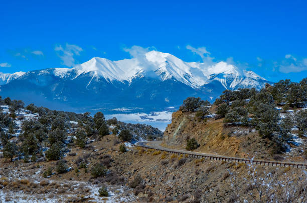 istock Snow capped Mountain peaks in Colorado 1141324589
