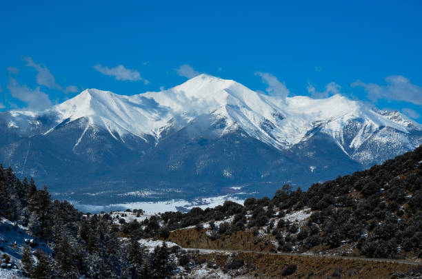 istock Snow capped Mountain peaks in Colorado 1141325874