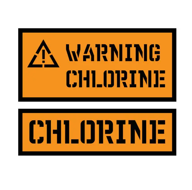 Vector illustration of chlorine sign on white