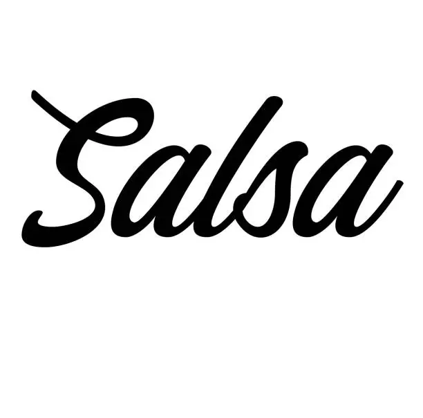 Vector illustration of salsa label on white