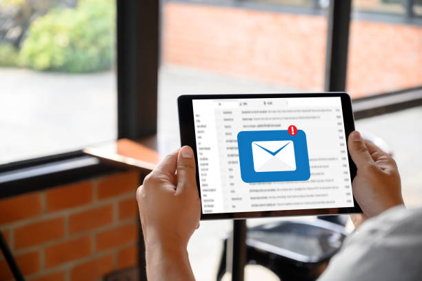 istock Mail Communication Connection message to mailing contacts phone Global Letters Concept 1141330080
