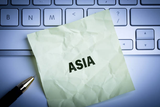 istock Asia on paper background; 1141331739