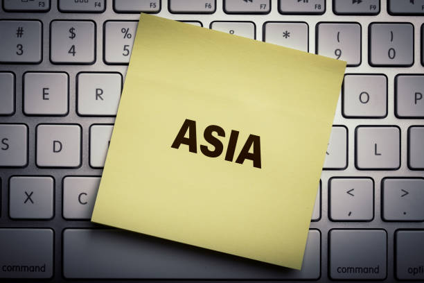 istock Asia on paper background; 1141331740