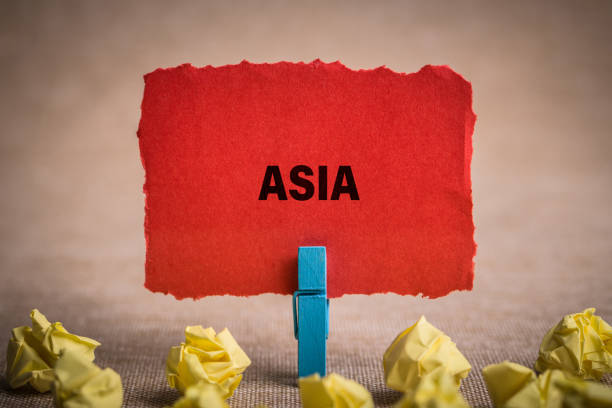 istock Asia on paper background; 1141331745