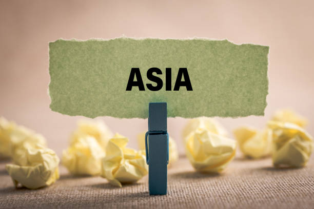 istock Asia on paper background; 1141331747