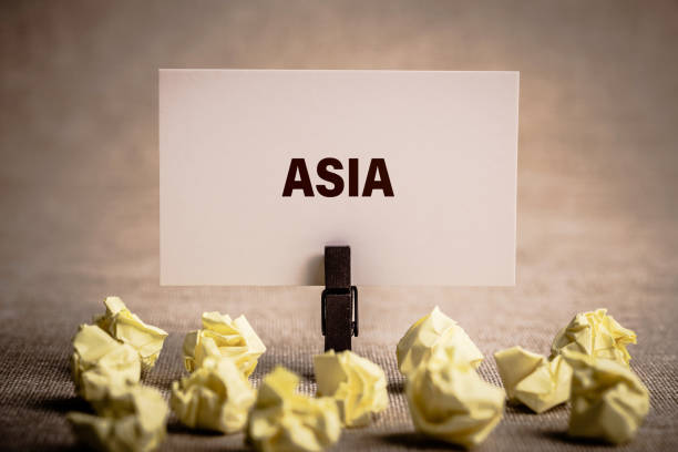 istock Asia on paper background; 1141331752