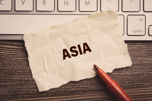 istock Asia on paper background; 1141331759