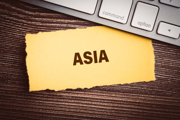 istock Asia on paper background; 1141331762