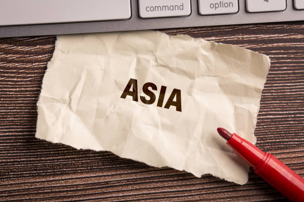 istock Asia on paper background; 1141331767